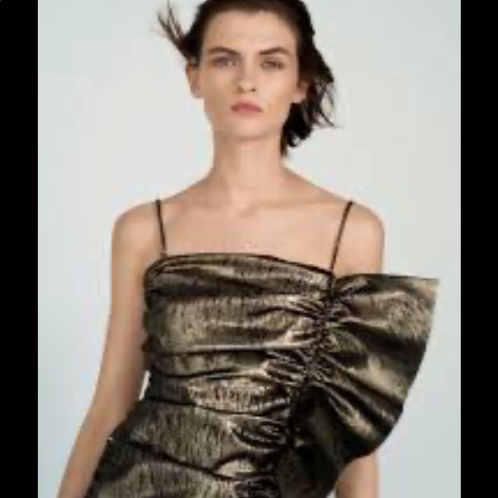 Zara NWT metallic dress - Picture 3 of 9